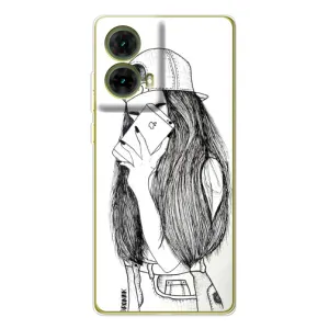 Чехол с печатью для Motorola MOTO G85 - (Мода) (AlphaPrint) (Фото девочки)