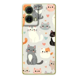 Чехол с рисунком кот на Motorola MOTO G85 (Коллаж котов)