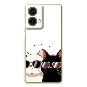 Чехол с рисунком кот на Motorola MOTO G85 (Коты в очках)