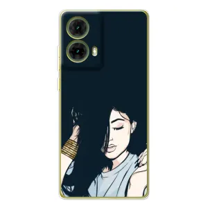 Чехол с печатью для Motorola MOTO G85 - (Мода) (AlphaPrint) (Красивая девочка)