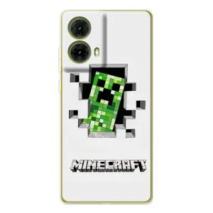 Чохол Майнкрафт на Motorola MOTO G85 (AlphaPrint) Minecraft (кріпер Майнкрафт)