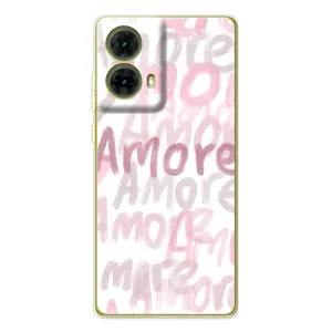 Чехол с розовым рисунком для Motorola MOTO G85 (Аморе любовь)