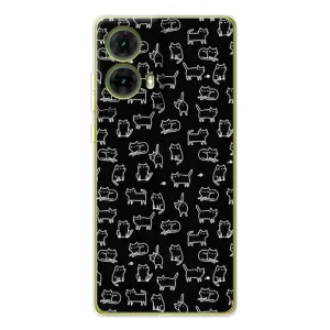 Чехол с принтом для Motorola MOTO G85 (AlphaPrint) Модные коты (Меленькие котики)