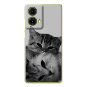 Чехол с рисунком кот на Motorola MOTO G85 (Пара котов)