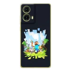 Чохол Майнкрафт на Motorola MOTO G85 (AlphaPrint) Minecraft (персонажі Minecraft)