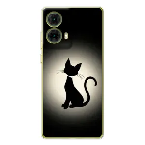 Чехол с принтом для Motorola MOTO G85 (AlphaPrint) Модные коты (Силуэт котика)