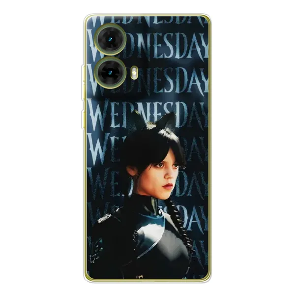 Чехол с принтом «Уэнздей кошка» для Motorola MOTO G85 Чехол с принтом «Уэнздей кошка» для Motorola MOTO G85