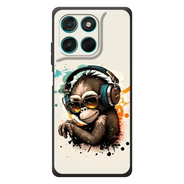Чохол з принтом «Макака в навушниках» для Motorola MOTO G86 Power