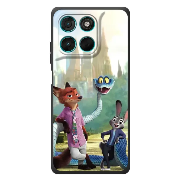 Чехол с принтом «Герои мультфильма Зверополис» для Motorola MOTO G86 Power