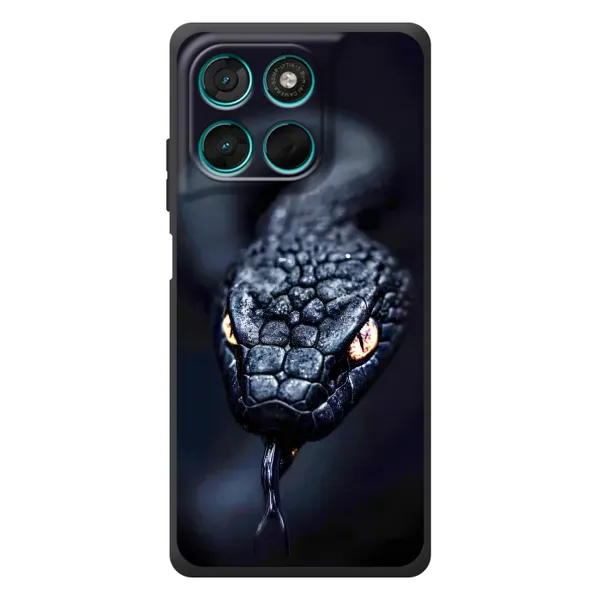 Чехол с принтом «Черная змея» для Motorola MOTO G86 Power