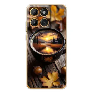 Чехол с уникальным дизайном «Осень с кофе» для Motorola MOTO G86 (Темный кофе)