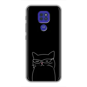 Чохол з малюнком кіт на Motorola MOTO G9 Play (Байдужий кіт)