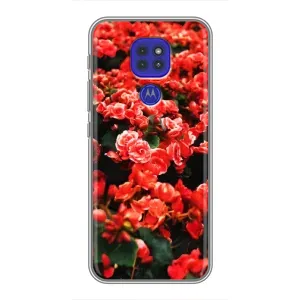 Чохли з квітами для Motorola MOTO G9 Play (VPrint) (Квіти червоні)