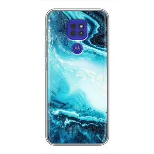 Мраморний чехол на Motorola MOTO G9 Play (VPrint) (Блакитний мрамор)