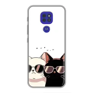 Чохол з малюнком кіт на Motorola MOTO G9 Play (Коти в окулярах)