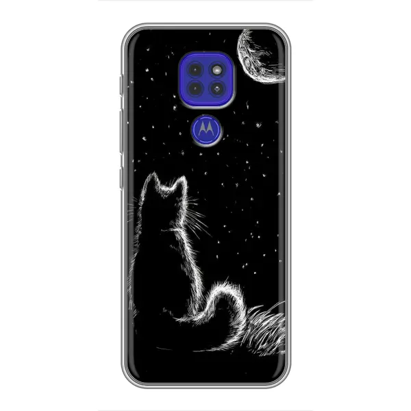 Чохол з принтом «Котик і місяць» для Motorola MOTO G9 Play Чохол з принтом «Котик і місяць» для Motorola MOTO G9 Play