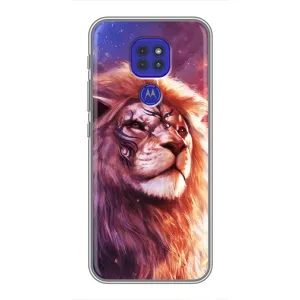 Чохол з картинкою ЛЕВ для Motorola MOTO G9 Play (VPrint) (Красочний Лев)