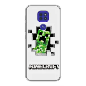 Чехол Майнкрафт на Motorola MOTO G9 Play (AlphaPrint) Minecraft (крипер Майнкрафт)