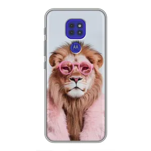 Чохол з принтом «Лев в окулярах» для Motorola MOTO G9 Play