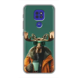 Чохол з принтом «Лось з кавою» для Motorola MOTO G9 Play