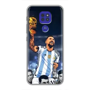 Чохли для Motorola MOTO G9 Play (Leo чемпіон) (AlphaPrint) (Мессі з кубком)