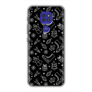 Чехол с принтом «Новогодний фон» для Motorola MOTO G9 Play