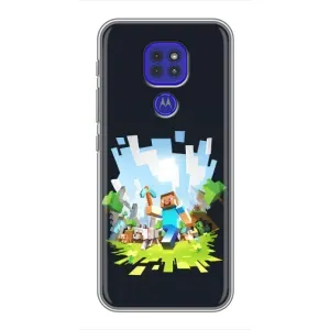 Чехол Майнкрафт на Motorola MOTO G9 Play (AlphaPrint) Minecraft (персонажи Minecraft)