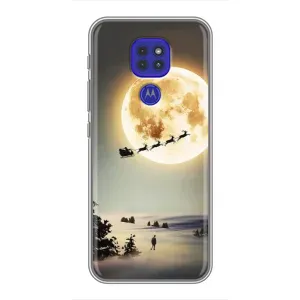 Чехол с принтом «Санта на луне» для Motorola MOTO G9 Play
