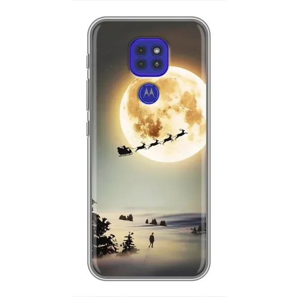 Чехол с принтом «Санта на луне» для Motorola MOTO G9 Play