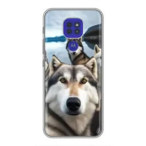 Чехол с принтом «Селфи ХАски» для Motorola MOTO G9 Play