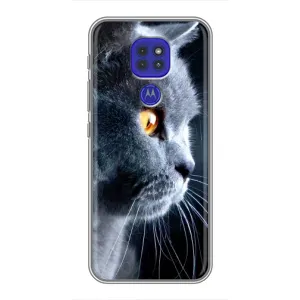 Чохли з Котиками для Motorola MOTO G9 Play (VPrint) (Сірий Кіт)