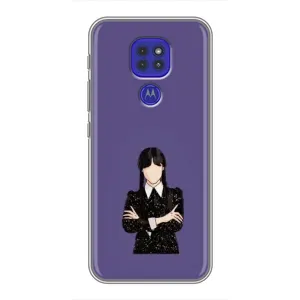 Чохли Венсдей на Motorola MOTO G9 Play Уенсдей (AlphaPrint) (Венздей у чорному)
