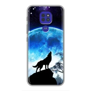 Чехол с принтом «Волк на луну» для Motorola MOTO G9 Play