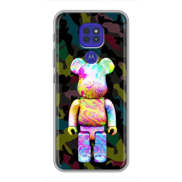 Чохол з принтом «Яскравий Bearbrick» для Motorola MOTO G9 Play