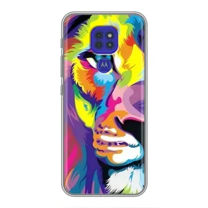 Чохол з картинкою ЛЕВ для Motorola MOTO G9 Play (VPrint) (Яскравий Лев)