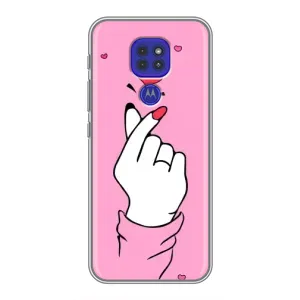 Чехол с принтом для Motorola MOTO G9 Play (AlphaPrint - Знак сердечка)