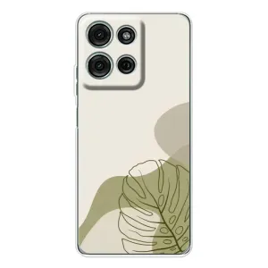 Силконовий чохол з принтом в квітах на Motorola Moto G96 5G (Зелена монстера дизайн)