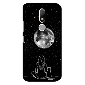 Чохол з малюнком кіт на Motorola Moto M (Дівчина з котом)