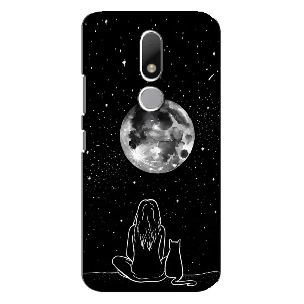Чехол с принтом «Девушка с котом» для Motorola Moto M