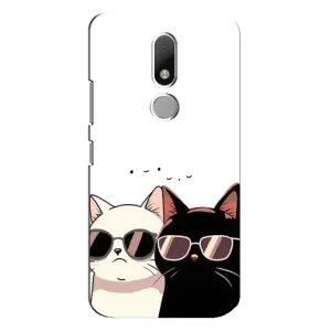 Чохол з малюнком кіт на Motorola Moto M (Коти в окулярах)