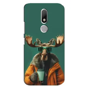 Чохол з принтом «Лось з кавою» для Motorola Moto M