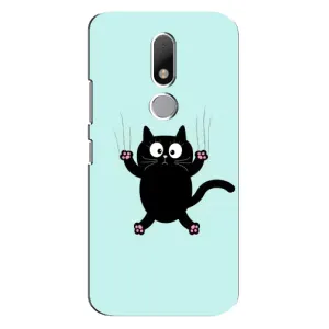 Чохол з принтом для Motorola Moto M (AlphaPrint) Модні коти (Падаючий кіт)