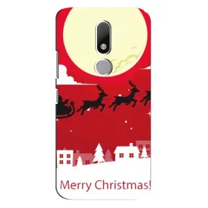 Різдвяні Чохли для Motorola Moto M (VPrint) (Санта з оленями)