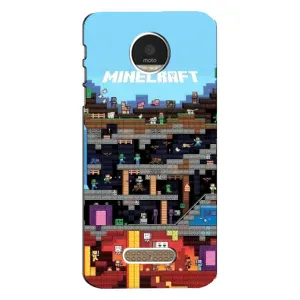 Чохол Майнкрафт на Motorola MOTO Z Play (AlphaPrint) Minecraft (фон Minecraft)