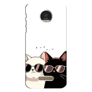 Чохол з малюнком кіт на Motorola MOTO Z Play (Коти в окулярах)