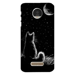 Чехол с принтом для Motorola MOTO Z Play (AlphaPrint) Модные коты