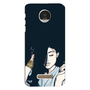 Чохол з друком для Motorola MOTO Z Play - (Мода) (AlphaPrint) (Гарна дівчина)