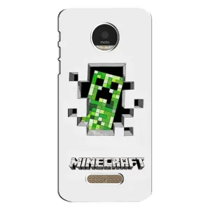Чохол Майнкрафт на Motorola MOTO Z Play (AlphaPrint) Minecraft (кріпер Майнкрафт)