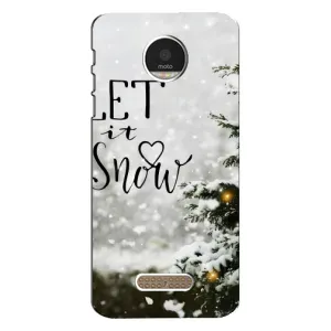 Новорічні, Святкові Чохли для Motorola MOTO Z Play - 2024 год (Let it snow)