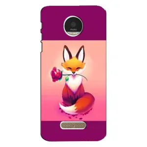 Чохли з картинкою Лисичка для Motorola MOTO Z Play (VPrint) (Лиса з трояндою)
